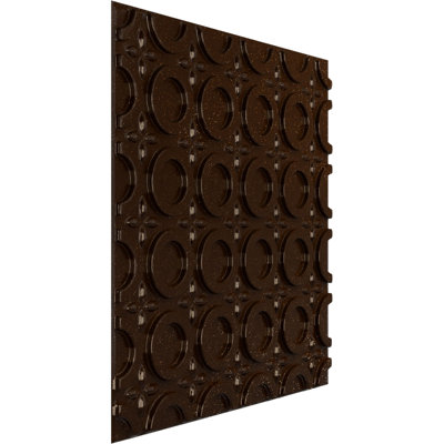 Panneau mural décoratif 3D EnduraWall abstrait l 19 5/8 po x H 19 5/8 po, brun mystique métallique texturé (couvre 2,67 pieds carrés)