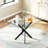 36" Square Glass Dining Table, 0.39" Thick Tempered Glass Top And Matte Black Stainless Steel Cross Base, For Small Spaces-295201314