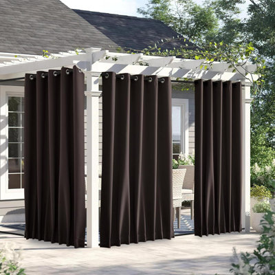 Rideaux d'extérieur pour patio imperméables et coupe-vent avec œillets et languette arrière sur les rideaux isolants et isolants pour le soleil avec corde pour terrasse