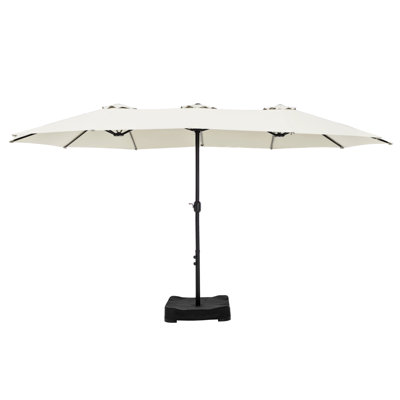 Nyasia 15 ft. x 9 ft. Rectangular Market Umbrella with Base