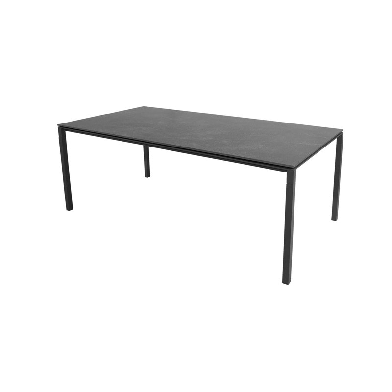 Pure Outdoor Dining Table, Lava Gray/Black, 39.4" W x 78.8" L x 28.8" H