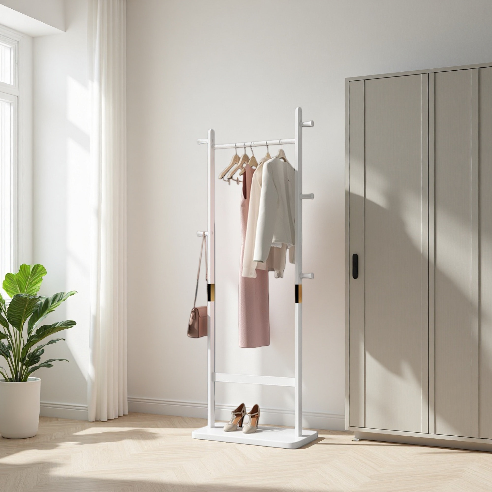 Latitude Run® Coat Racks Solid Wood Hanger 23.6* 11*70.8In Solid ...