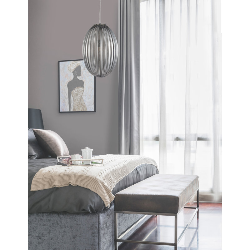 1 - Light Chrome Geometric Pendant, Smoke Grey
