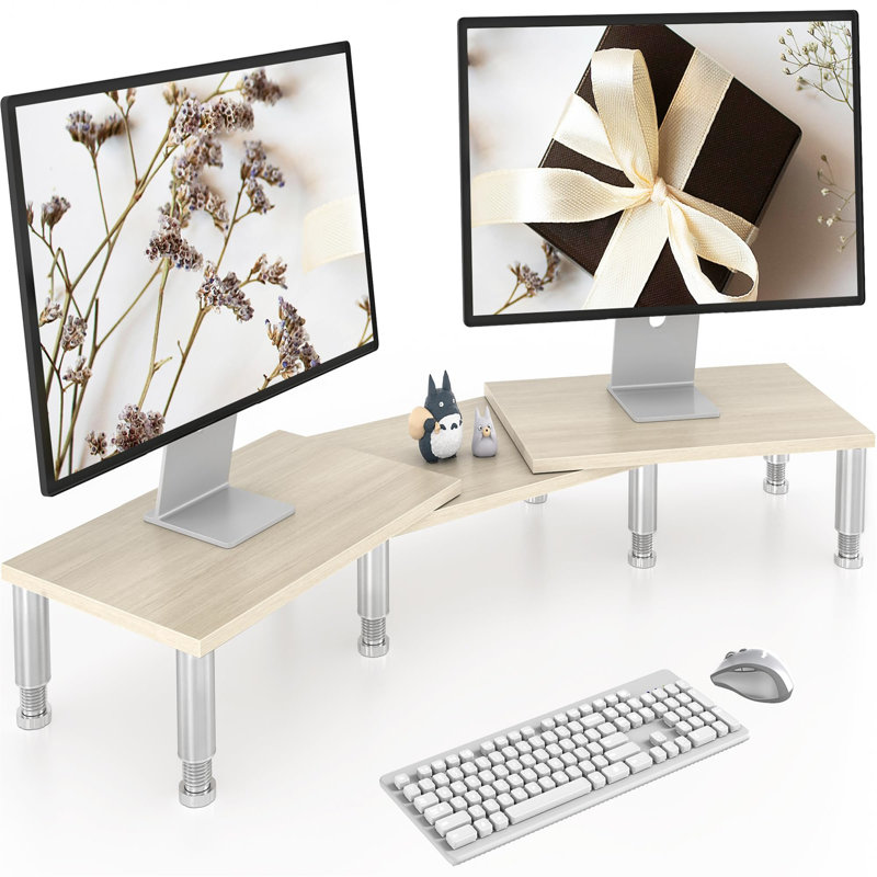 Manufactured Wood Monitor Stand, Beige