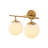 Modern Wall Lamp, Gold Metal Body & Glass Cap, 14.2 x 9.4 x 6.3 inches | 2 x E14 Socket (Max 40W), Stylish Scandinavian Design, Perfect for Home Decor, IP20 Rated | Elegant & Functional Lighting Solution-272762444-272764272
