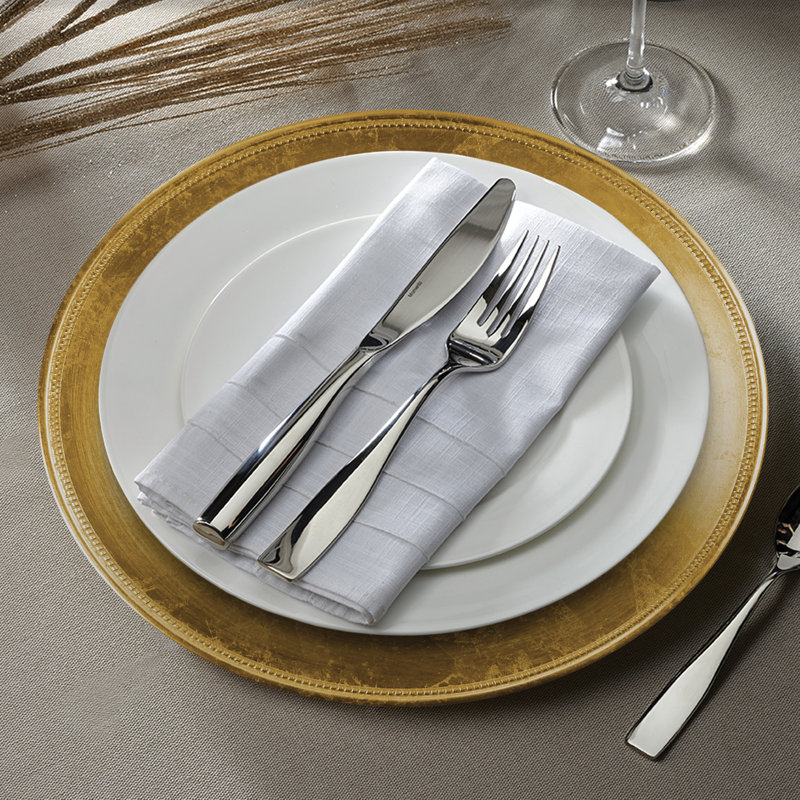 Plat de présentation perlé doré 13 po, Or
