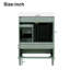 Meuble-lavabo moderne vert clair 24 po avec lavabo en céramique durable