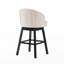 Tabouret tournant à 360 degrés avec garniture cloutée, beige-1412746962