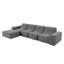 Ensemble de canapé modulaire de 143,7 po - Repose-pieds amovible et chenille étincelante capitonnée pour le salon-1968813178