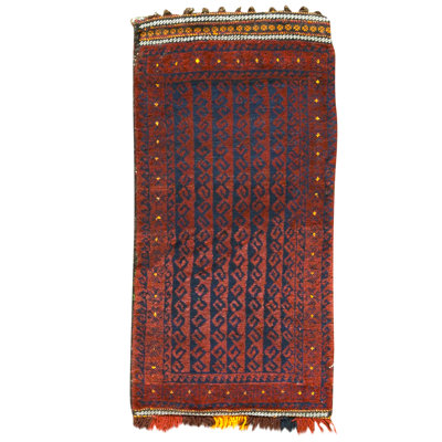 Hand Knotted Wool Area Rug in Red