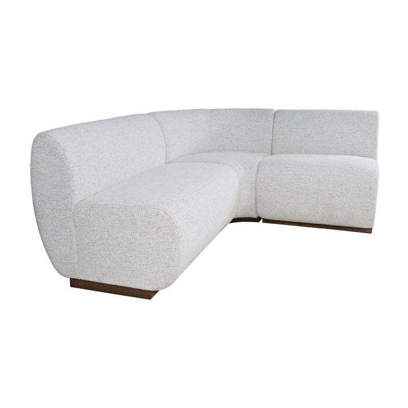 Housley Modern Banquette Upholstered Sectional Bench Seating With Performance Fabric,  34" H x 79.25" W x 66" D