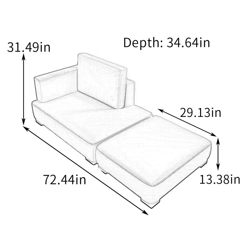 Méridiennes en similicuir avec repose-pieds, Rouge, Orienté à gauche (vu de face)