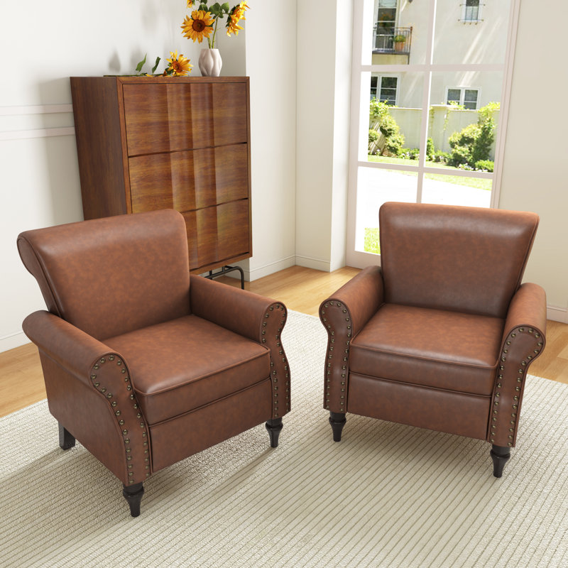 Fauteuil Enoks, Similicuir brun