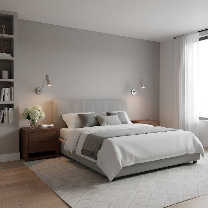 Frasar 1 Light Bathroom Bedroom Wall Fixture With Brushed Nickel Shade, Brushed Nickel