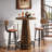 Round Pub Table With Footrest, Counter Height Bar Table