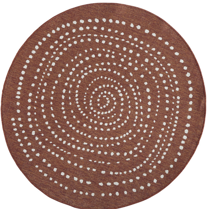 Bali Flatweave Brown Rug, Round 200cm