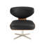 Chaise d'appoint pivotante en cuir 27,16 po Marialice CAL117