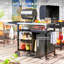Support de barbecue extérieur avec table d'appoint pliable, plateau en acier inoxydable