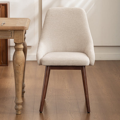 Padded Dining Chair with Wooden Legs Comfortable Upholstered Side Chair with Backrest & Sturdy Construction Modern Kitchen Chair for Dining Room, Living Room, Kitchen