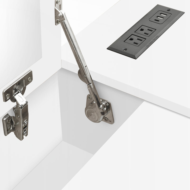 Lit plateforme en bois avec coiffeuse, Blanc