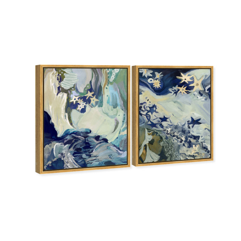 Mermaid Dream Set Set by Oliver Gal, 62"H x 50"W, Gold Floater Frame