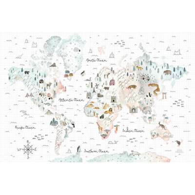 "World Traveller I" par Laura Marshall, reproduction d'art sur toile tendue