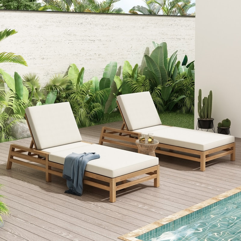 Ensemble de 2 chaises longues réglables à 5 positions pour l'extérieur, Gris