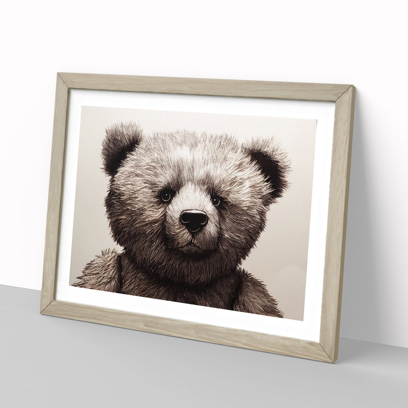 Spectacular Teddy Bear - Framed Print, 46cm H x 64cm W, Oak Frame