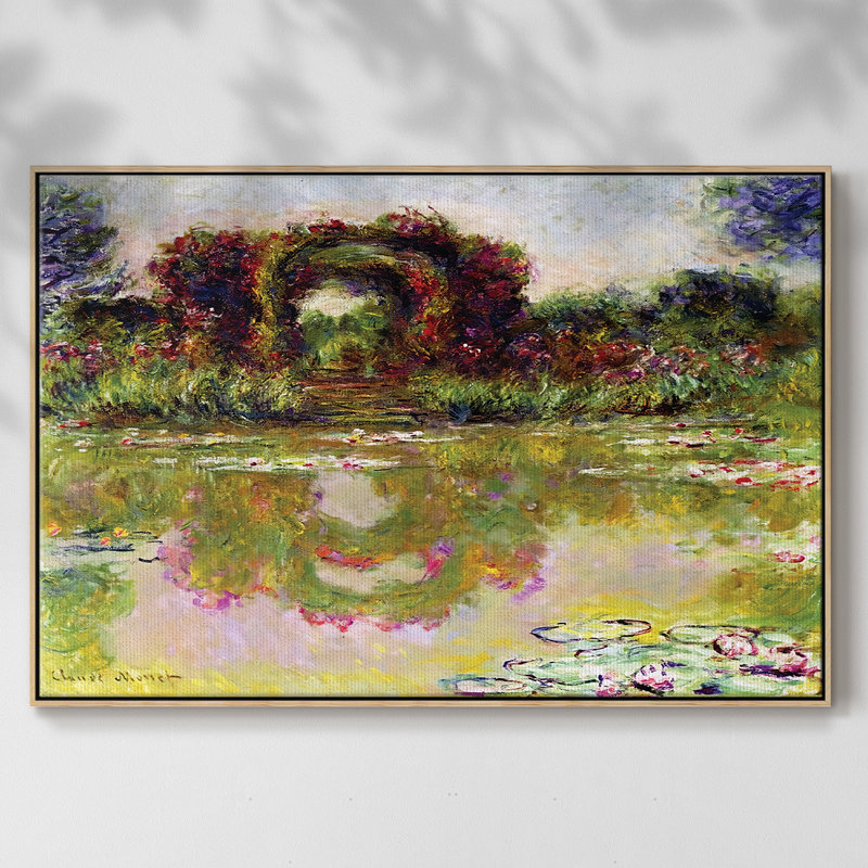 Rose Arches at Giverny, 1913, toile tendue avec châssis de qualité supérieure-449MONET-, H 25 po x l 37 po x P 2 po