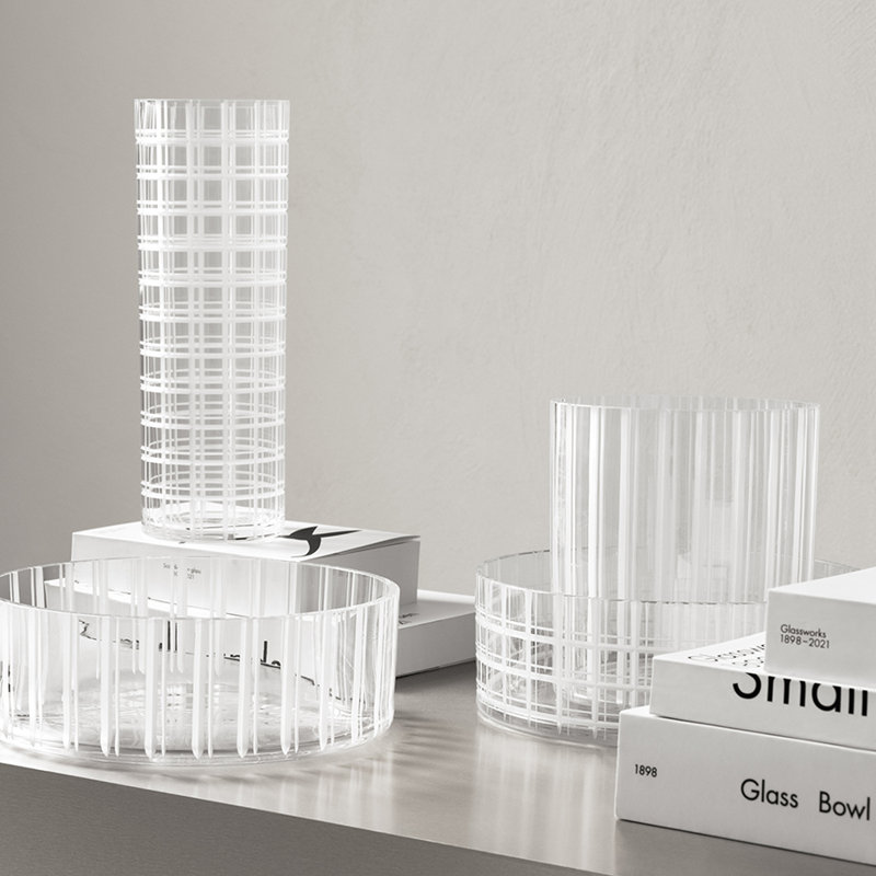 Cut In Number Table Vase, 7.87" H x 7.28" W x 7.28" D