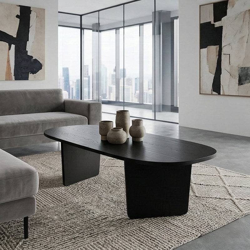 Table basse Maren, Bois noir