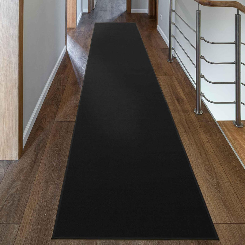 Emmy Black Ultra Thin Non-Slip Kitchen Rug