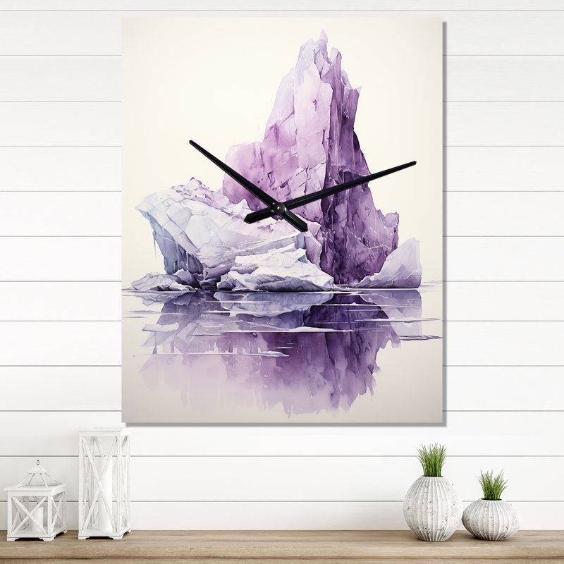 Horloge murale mauve Iceberg, Très grand