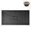 Base de douche 60 po x 32 po en alcôve en acrylique noir brillant avec bonde centrale, bonde incluse-115227514