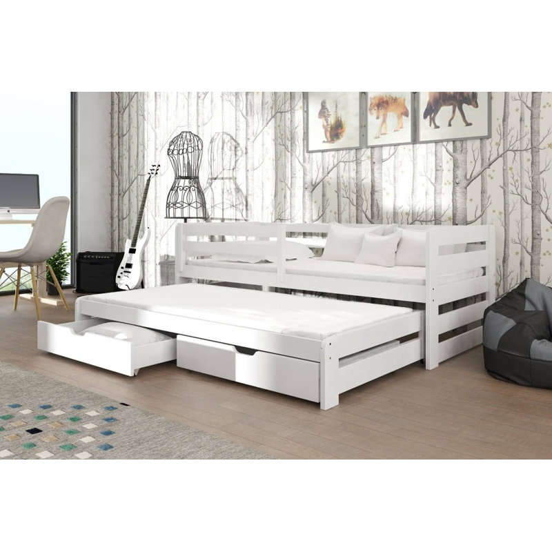 Bergson 135 X 190cm Standard with Storage Included with Trundle Included, White