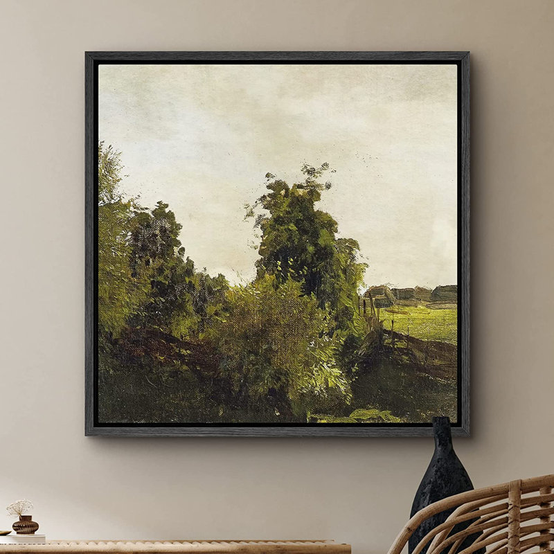 Peinture sur toile, cadre flottant, Noir, H 16 po x l 16 po x P 1,5 po