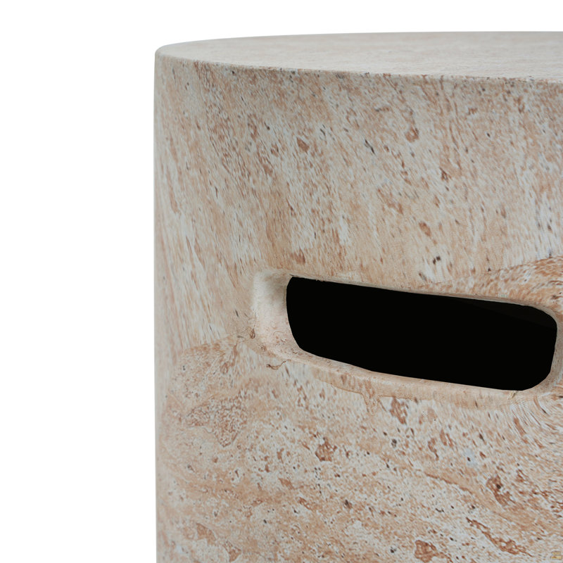 Table d'appoint d'extérieur / d'intérieur en béton léger avec poignées latérales
