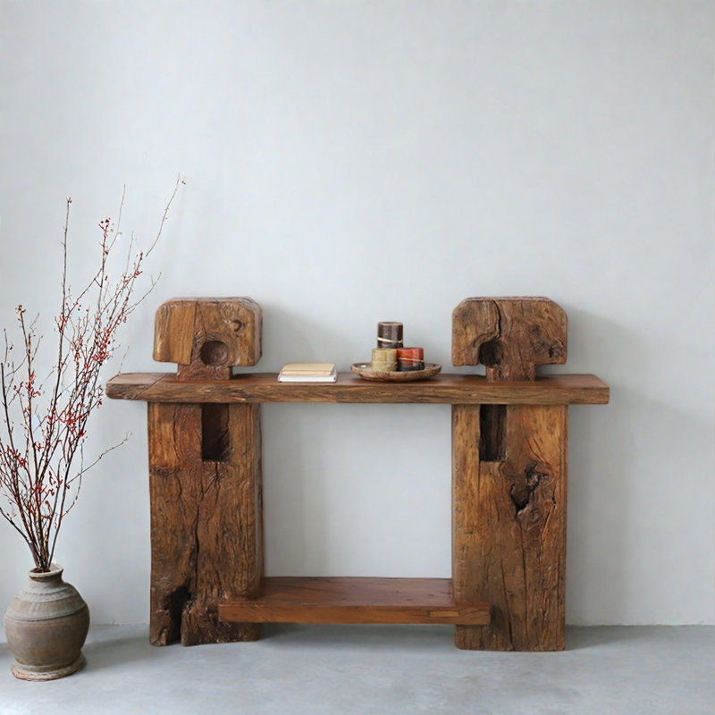 Wabi-Sabi Style  Solid Wood Entry Console