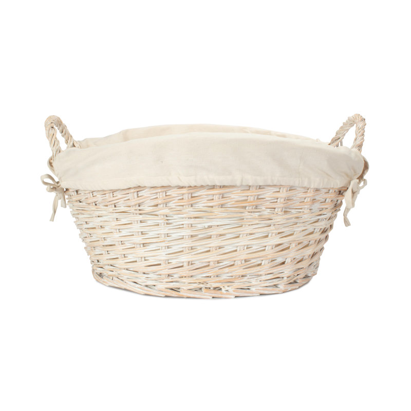 Wicker Laundry Wash Basket with Lining