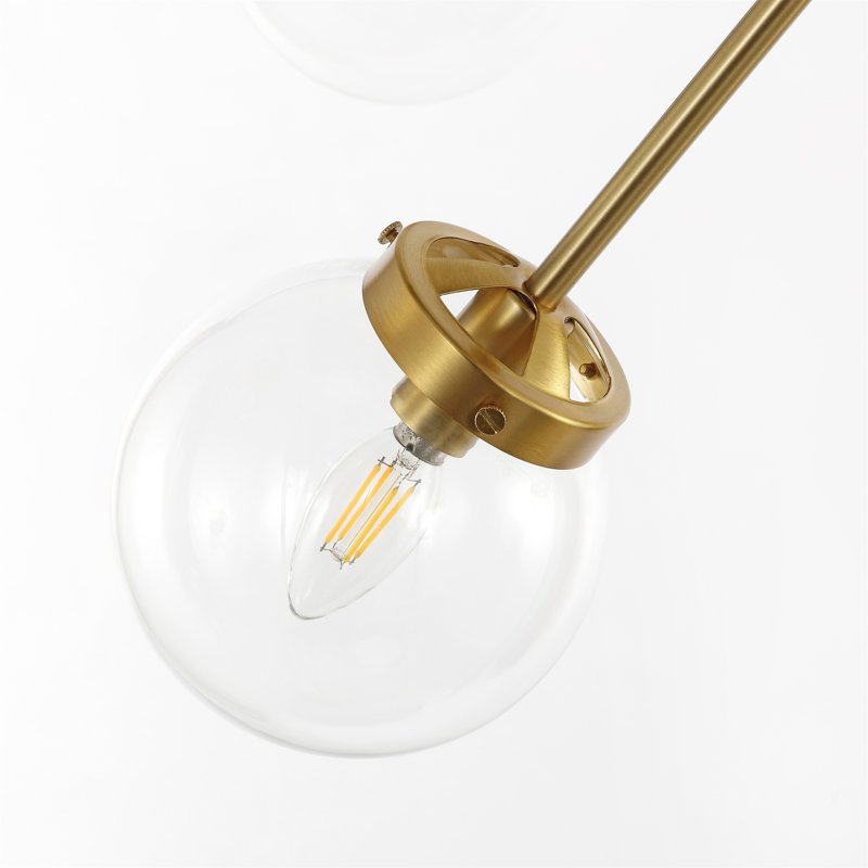 Arisai Andreau 12-Light Dimmable Sputnik Sphere Chandelier, Clear, Gold
