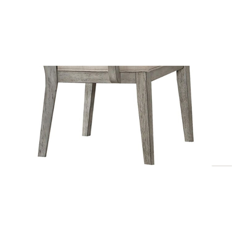 Ensemble de 2 fauteuils en tissu Rocky et finition chêne gris