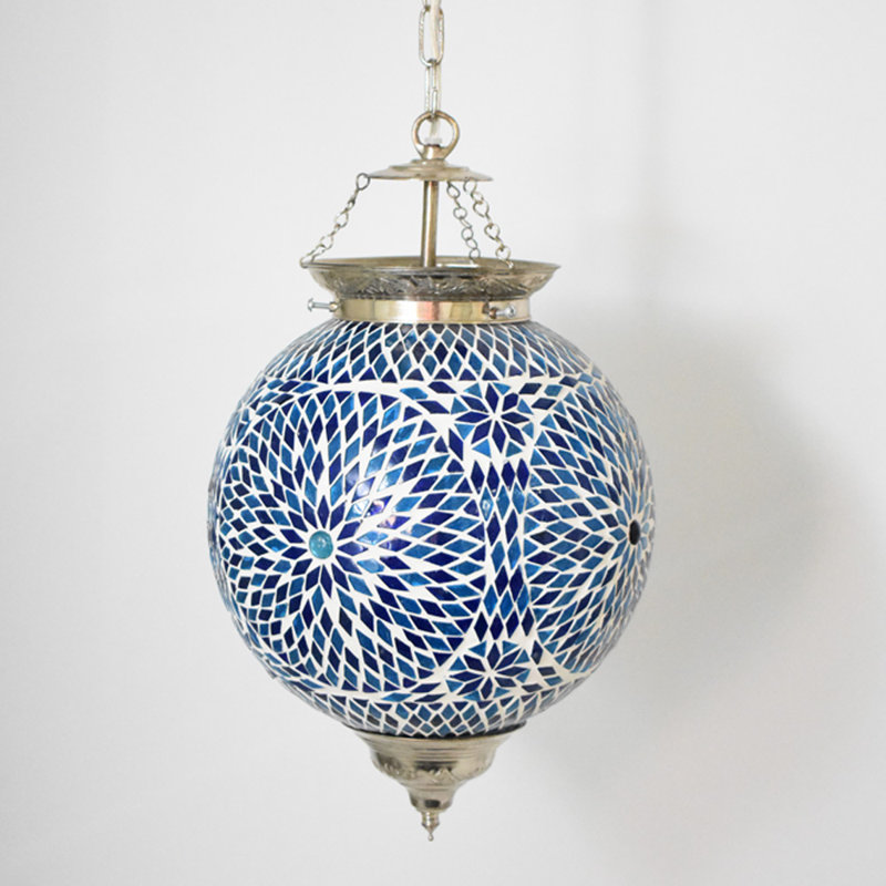 Charron 1 - Light Gold Sphere Pendant, Blue