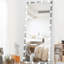 Miroir de vestiaire pleine grandeur avec lumières - 72 x 32 pouces, argent, luminosité réglable, pour chambre à coucher 72 x 32 pouces, 3 choix de luminosité et toilettes