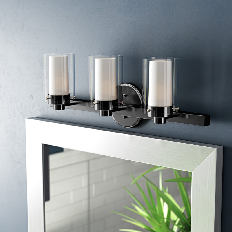 Éclairage de salle de bain à intensité variable 3 lumières Armantas, Chrome noir poli