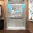 55"-60"W x 76"H Frameless Double Sliding Tub Door Reversible Installation Bypass Shower Door with 5/16" SGCC Tempered Glass, Nano Explosion-proof Film, Brushed Nickel-86753088