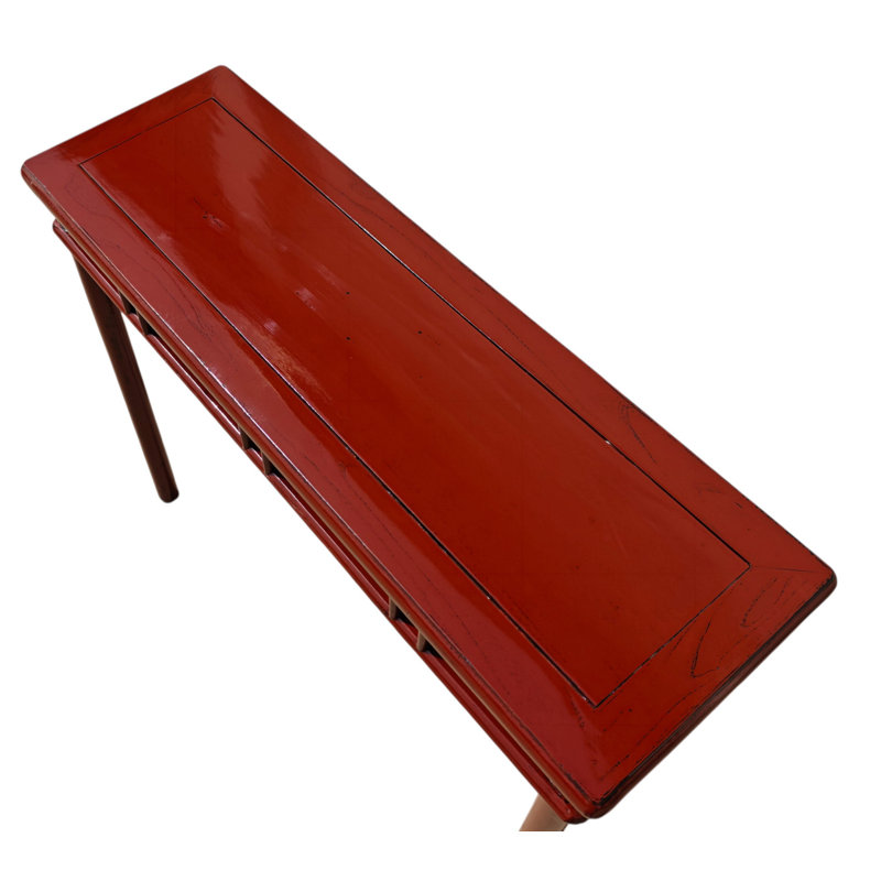 Red Lacquer 38" Long Console Table