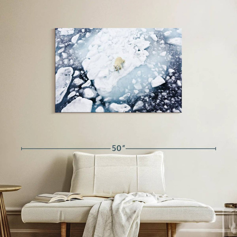 Polar Bear In Spitsbergen, 26" H x 39" W