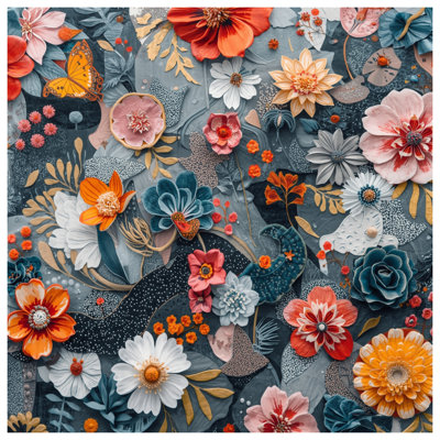 Colorful Floral Collage Comforter