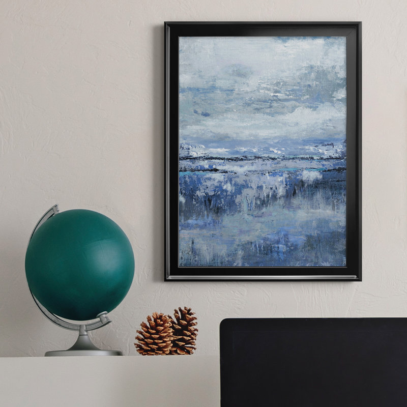 Indigo côtier - Peinture sur toile encadrée, Noir, H 18,5 po x l 24,5 po x P 1,5 po