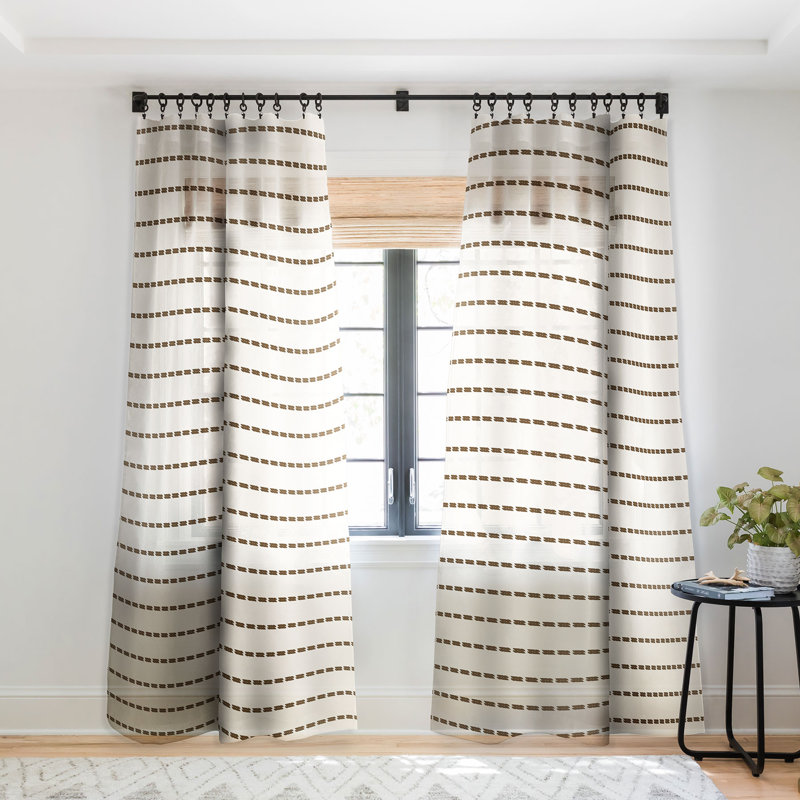 Ensemble de rideau de fenêtre 2 pièces Summer Sun Home Art Dashed Lines, L 50 po x L 120 po